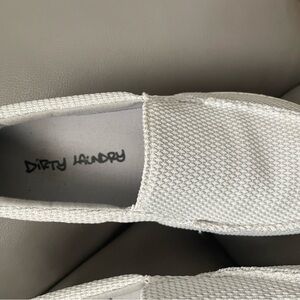Dirty Laundry White Textured Slip-On Sneakers
